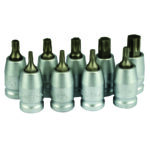 COFFRET DE DOUILLES EMBOUTS ETOILE 9 PIECES 1/2 T20 T25 T27 T30 T40 T45 T50