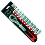 DOUILLES ET CLIQUET 1/2 ENSEMBLE 11 PIECES SUR SUPPORT PLASTIQUE ANTIVOL