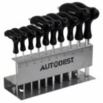 JEU DE 10 CLES EN T TETES SPHERIQUES SUR RATELIER 2 A 10MM