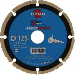DISQUE CARBURE MULTIMATERIAUX POUR MEULEUSE D.125X22,23 Z=3
