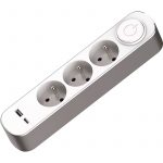 BLOC 3X16A+T+INTERRUPTEUR + 1 USB A + 1 USB C