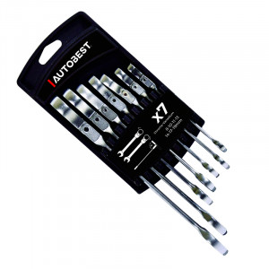 CLES MIXTES A CLIQUET JEU DE 7 PRO SUR SUPPORT CHROME VANADIUM