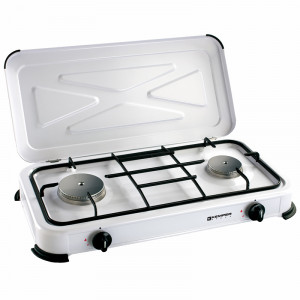 TABLE DE CUISSON RECHAUD A GAZ BLANC 2 FEUX 2.45KW