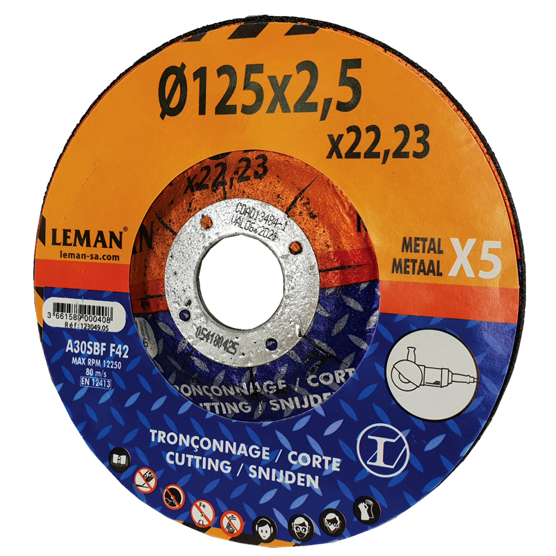 DISQUE TRONCONNAGE METAL 125X2.5X22.23 MD LOT DE 5