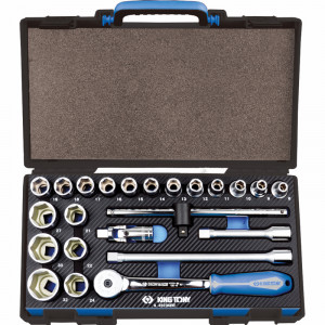 COFFRET DOUILLES ET ACCESSOIRES 1/2 6 PANS 23 PIÈCES EVA