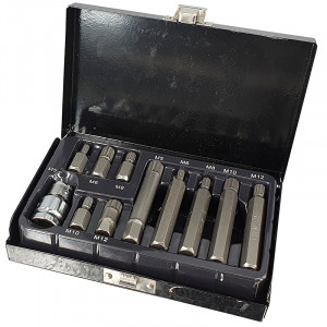 COFFRET 11 EMBOUTS,MULTI - EMPREINTE MALE, + ADAPATEUR CARRE 1/2