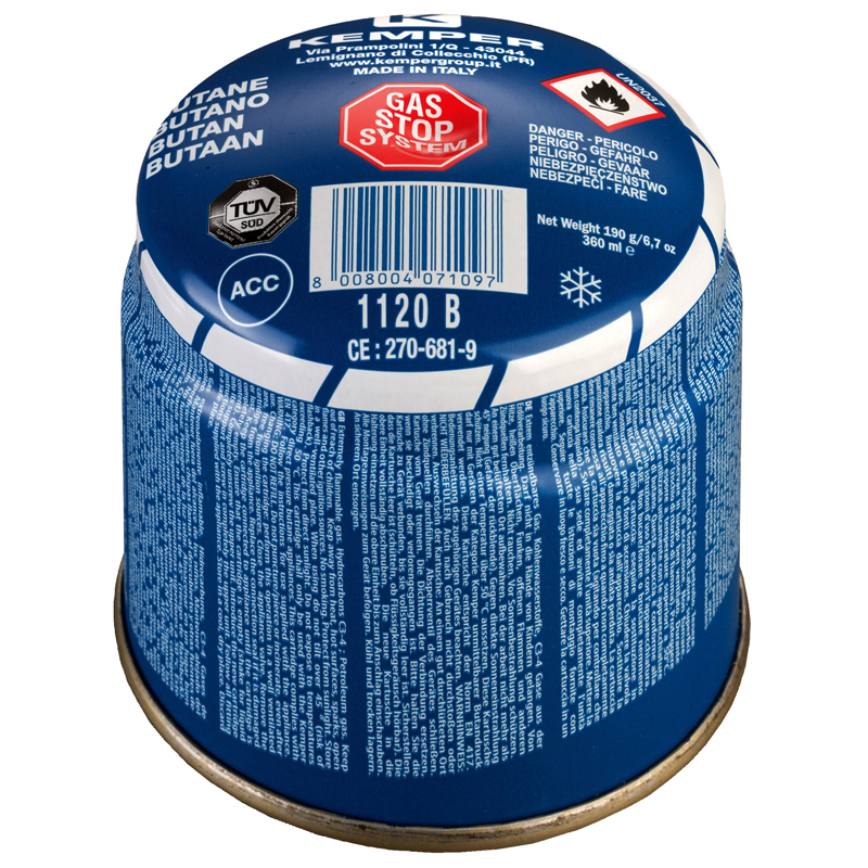 CARTOUCHE DE GAZ 190G BREVETE STOP GAZ BLEU