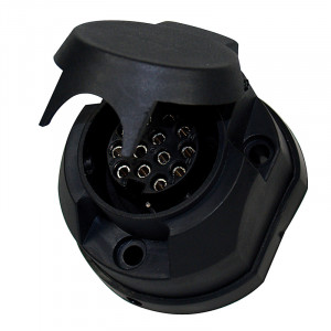 PRISE PLASTIQUE FEMELLE A FIXER 12V, 13 PLOTS