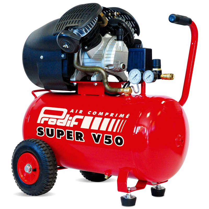 COMPRESSEUR 50 L A HUILE 3 CV BI CYLINDRE 16M3/H 270L/MN