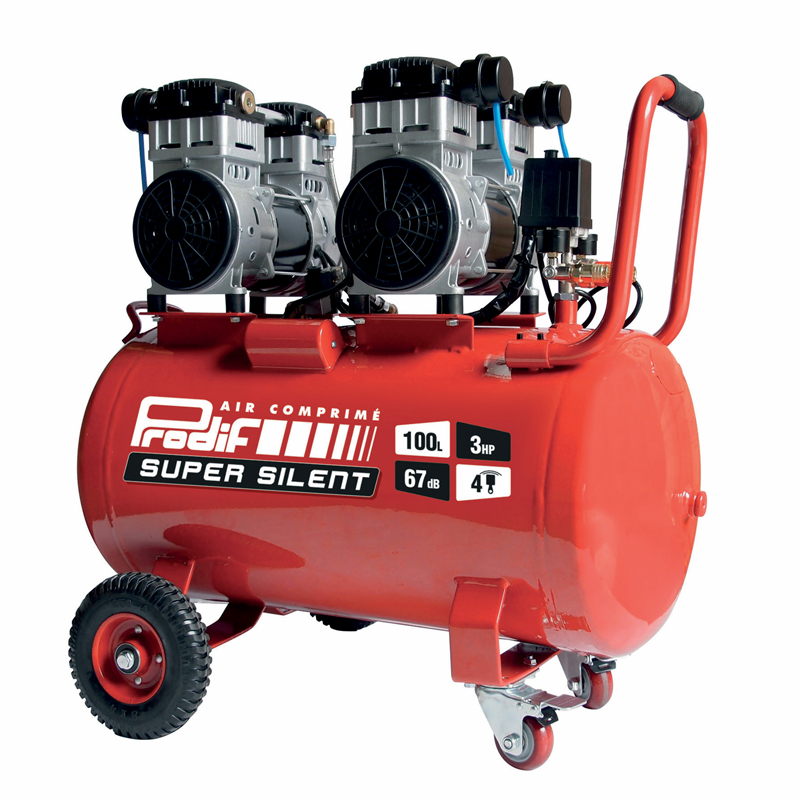 COMPRESSEUR 100L SILENCIEUX 3CV 8 BARS 4 CYLINDRES 260L