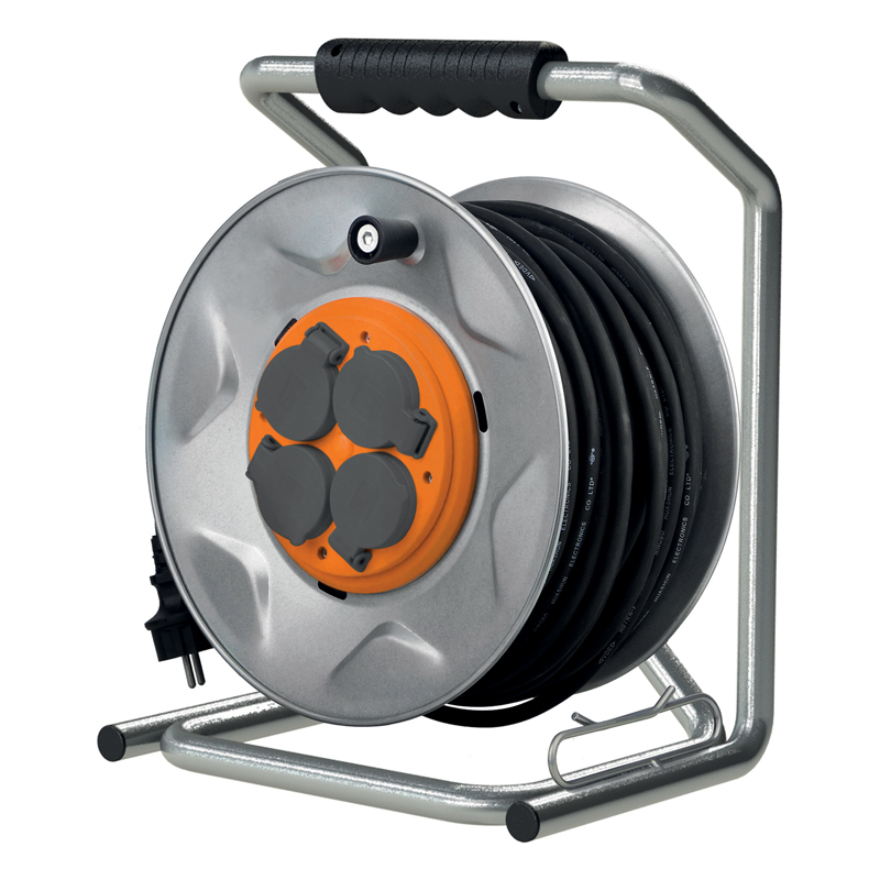 ENROULEUR HO7RN-F 4 PRISES 3G2,5 35 M FLASQUE METAL