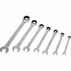 LOT DE 7 CLES MIXTES A CLIQUET TETES FIXES