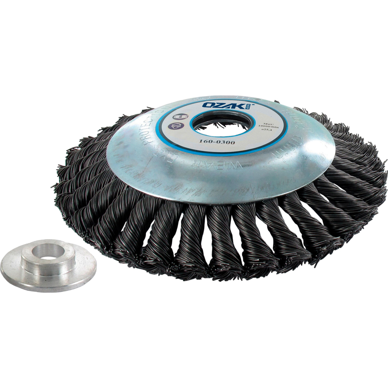 TETE BROSSE METALLIQUE 150MM ALESAGE 25,4 + BAGUE 20MM