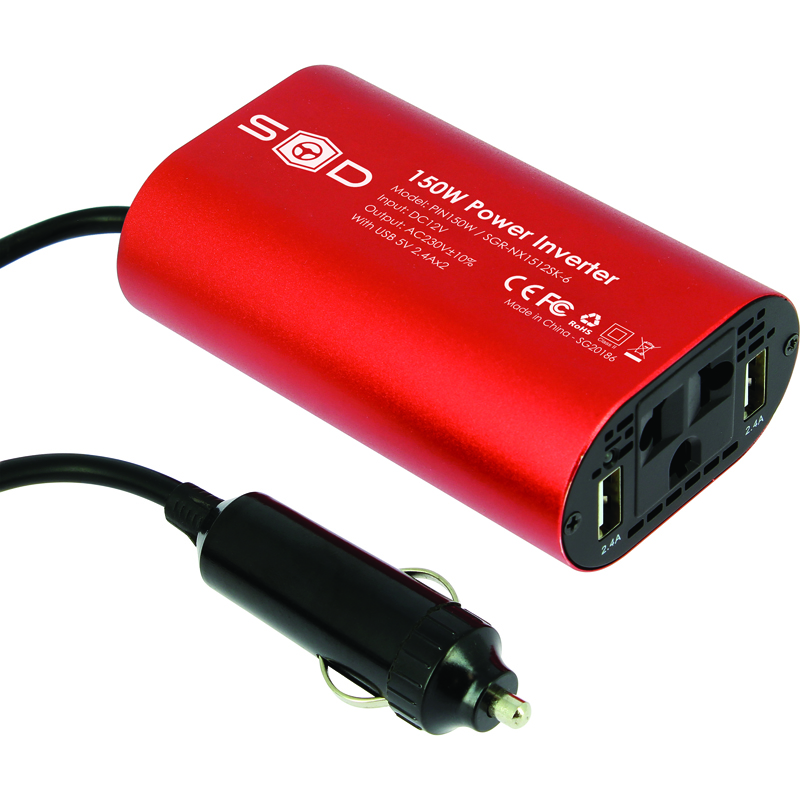 CONVERTISSEUR 12V/230V 150W+USB 2.4A*2+CABLE 12V – Image 2