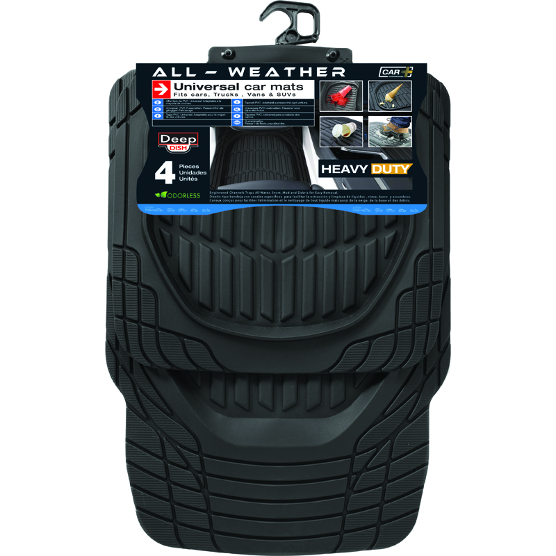 TAPIS CAOUTCHOUC DEEP DISH NOIR - 4PCS