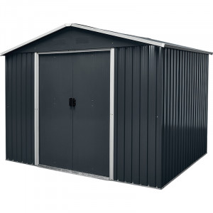 ABRI JARDIN MÉTAL 5M² 2.58X1.96 H1.96M WERKAPRO MATIÈRES : EN ACIER GALVANSE TOIT 2 PÊNTES