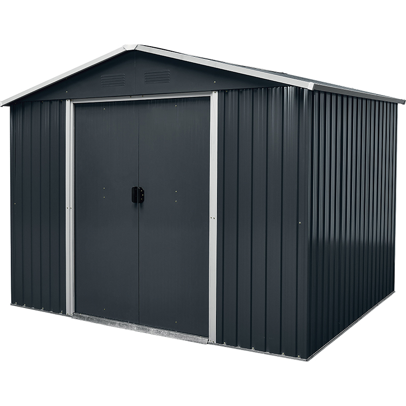 ABRI JARDIN MÉTAL 5M² 2.58X1.96 H1.96M WERKAPRO MATIÈRES : EN ACIER GALVANSE TOIT 2 PÊNTES