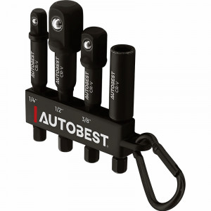 JEU DE 3 ADAPTATEURS 1/4 3/8 1/2 + PORTE EMBOUT POUR VISSEUSE A CHOC