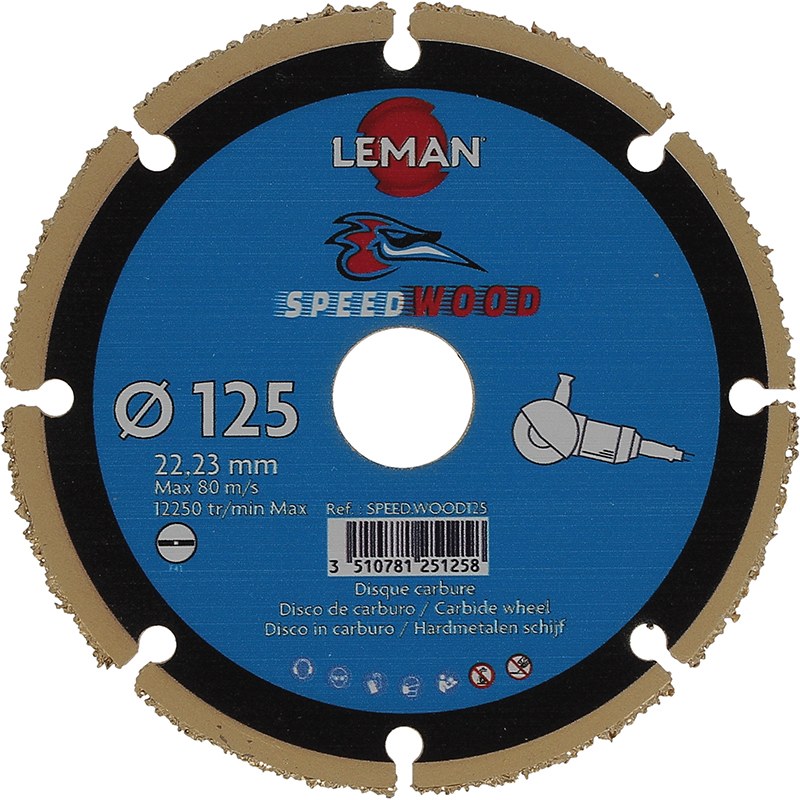 DISQUE CARBURE MULTIMATERIAUX POUR MEULEUSE D.125X22,23 Z=3